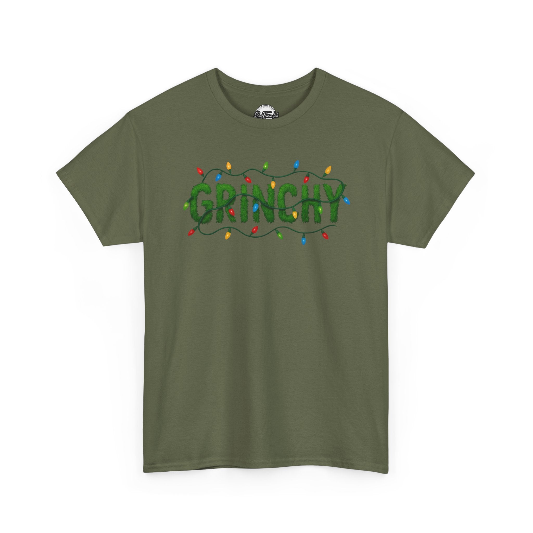 Grinchy Christmas Tee — Festive Lights Holiday Shirt
