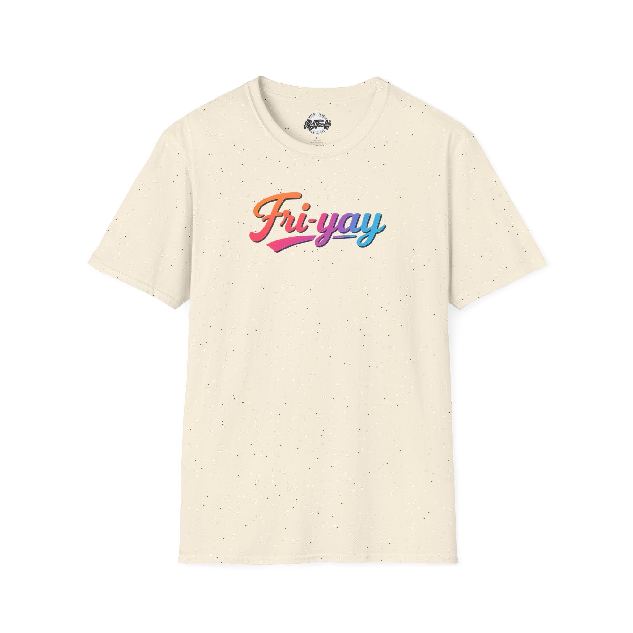 Fri-yay Graphic T-Shirt — Retro Rainbow Weekend Tee