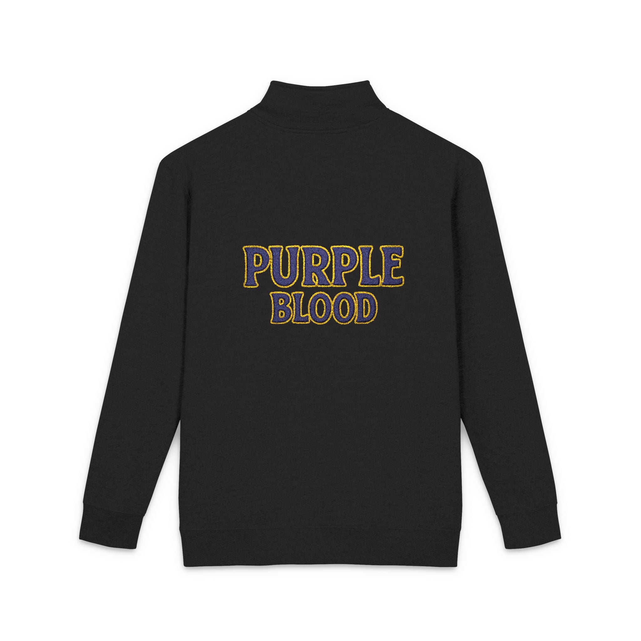 Purple Blood Embroidered Unisex Fleece Pullover, Cozy Sweatshirt, Perfect Gift for Fall, Casual Wear, Unique Statement Piece