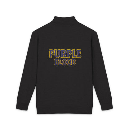 Purple Blood Embroidered Unisex Fleece Pullover, Cozy Sweatshirt, Perfect Gift for Fall, Casual Wear, Unique Statement Piece