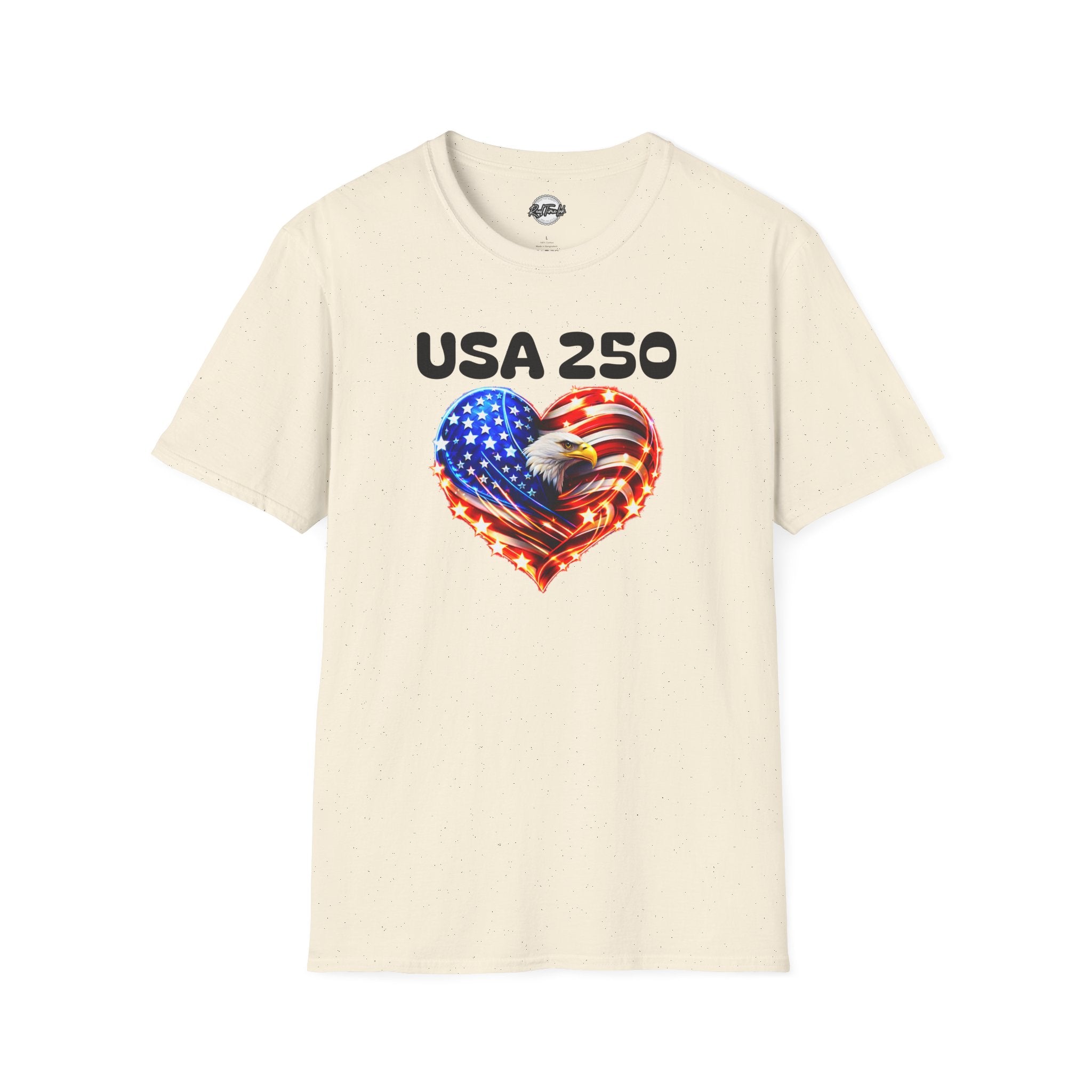 USA 250 Heart Flag T-Shirt — Patriotic American Eagle Tee for Independence Day
