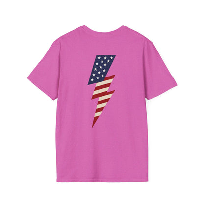 Patriotic Lightning Bolt T-Shirt, American Flag Tee, Unisex Casual Wear, Gifts for Independence Day, Fourth of July Apparel, Summer Style