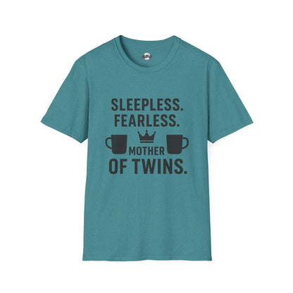 Sleepless Fearless Mother of Twins Unisex Softstyle T-Shirt