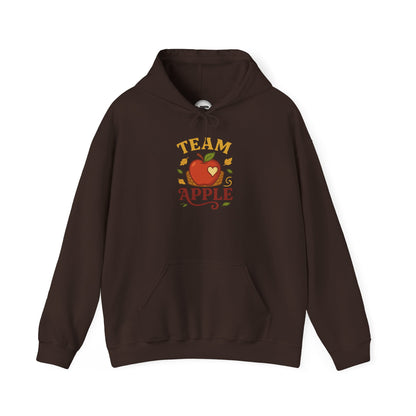 Team Apple Hoodie, Cozy Unisex Hooded Sweatshirt, Fall Fashion Sweatshirt, Perfect Gift for Teachers, Fruit Lover's Apparel