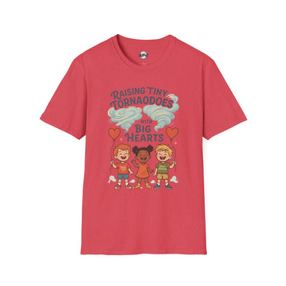 Raising Tiny Tornadoes Unisex Softstyle T-Shirt - Big Hearts Design