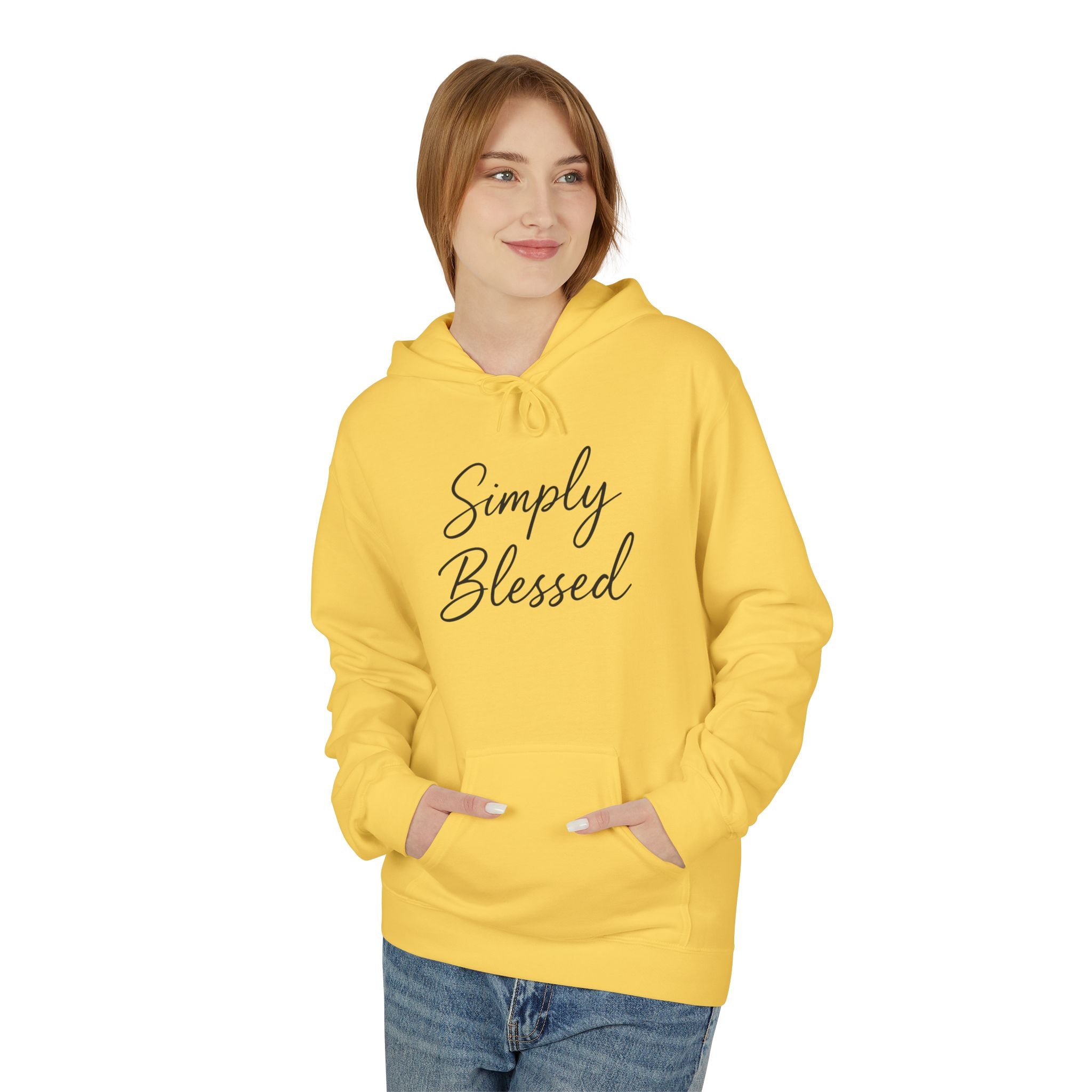 Simply Blessed Unisex Fleece Hoodie - Cozy Spiritual Apparel