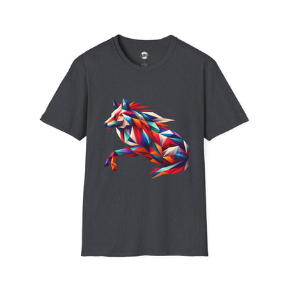 Colorful Geometric Wolf T-Shirt | Unisex Softstyle Tee