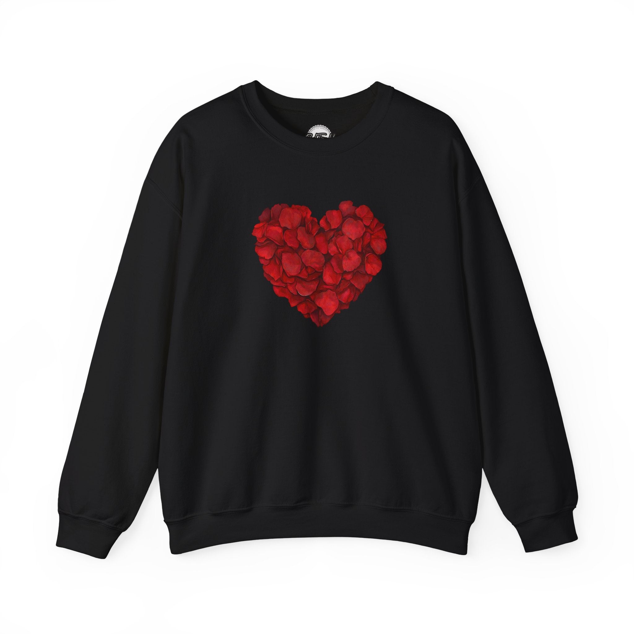 Valentine Rose Petal Heart Sweatshirt