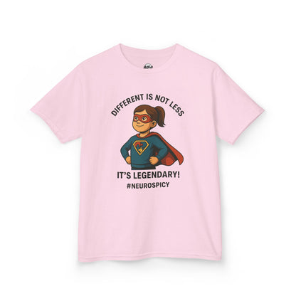 Kids Autism Superhero Tee - 'Different is Not Less, It's Legendary!'