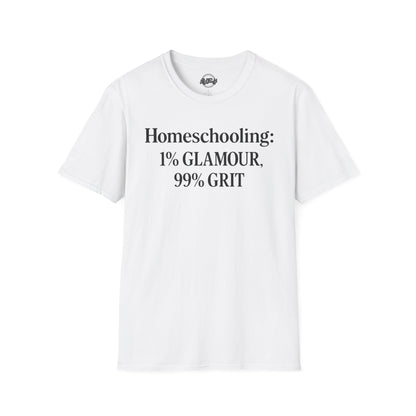 Homeschooling Grit T-Shirt - Unisex Softstyle Tee, Funny Parenting Gift, Education Shirt, Back-to-School, Family Life Apparel