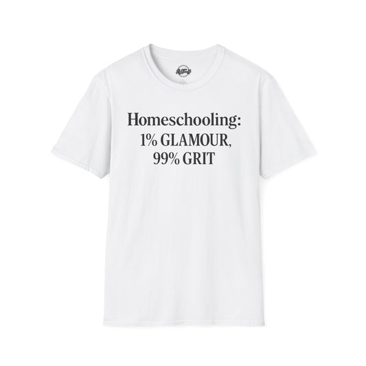 Homeschooling Grit T-Shirt - Unisex Softstyle Tee, Funny Parenting Gift, Education Shirt, Back-to-School, Family Life Apparel