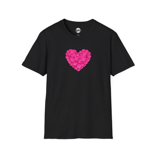 Valentine’s Pink Petal Heart T-Shirt