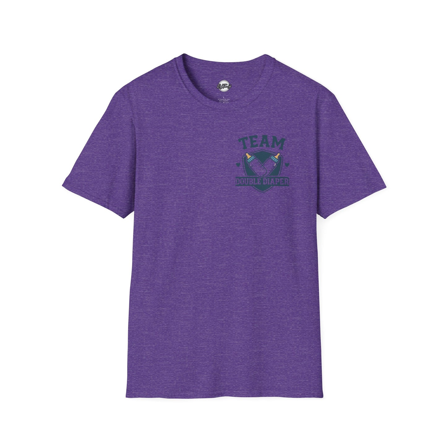 Team Double Diaper T-Shirt - Unisex Softstyle Tee for New Parents