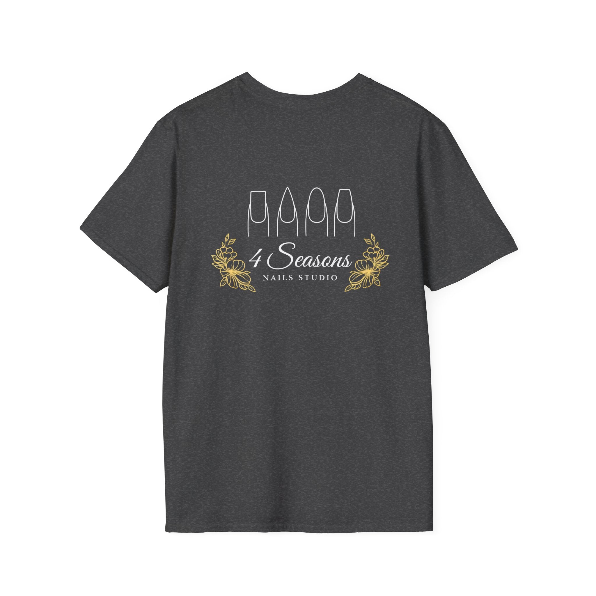 4 Seasons Nails Studio T-Shirt — Nail Tech Logo Tee (Front & Back)