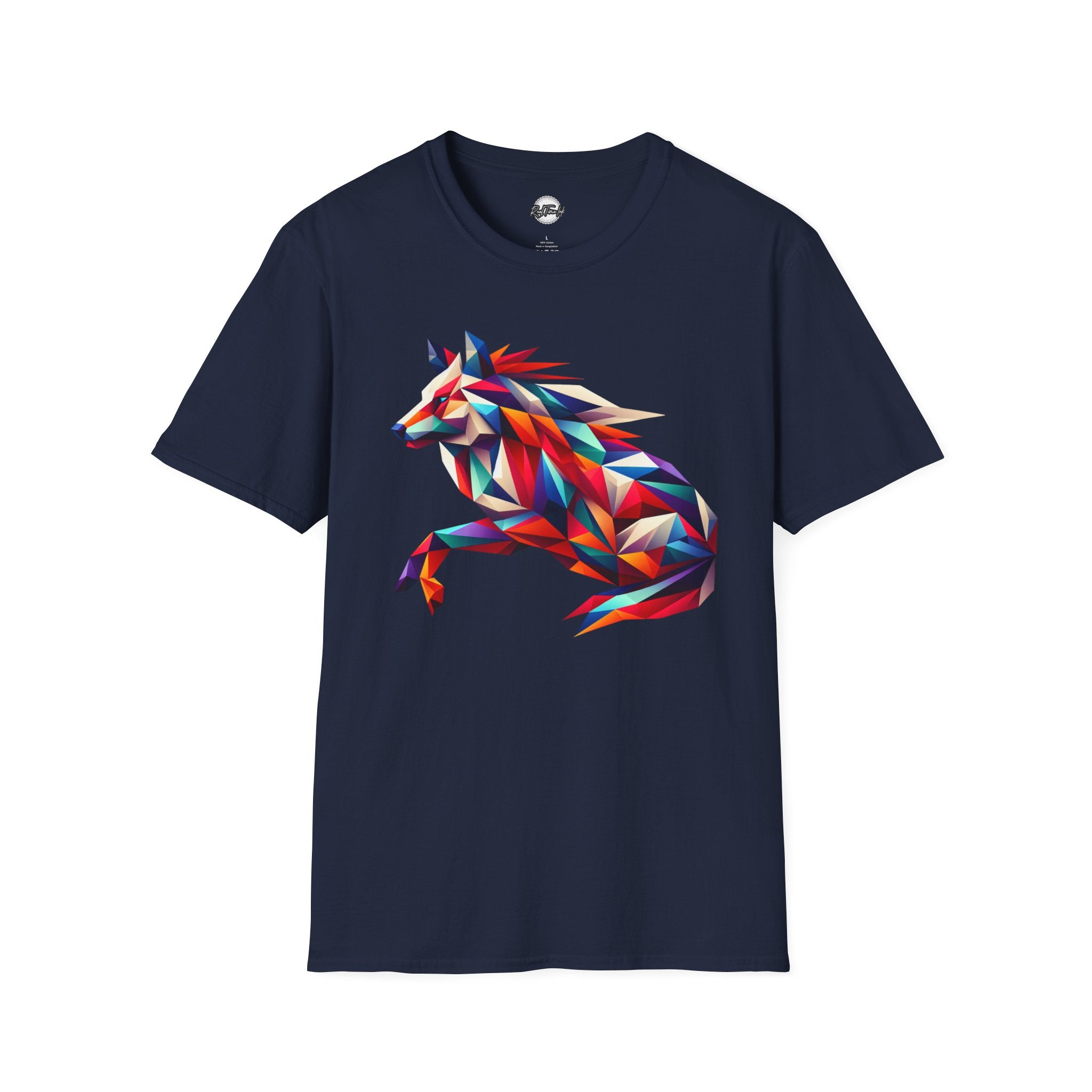 Colorful Geometric Wolf T-Shirt | Unisex Softstyle Tee