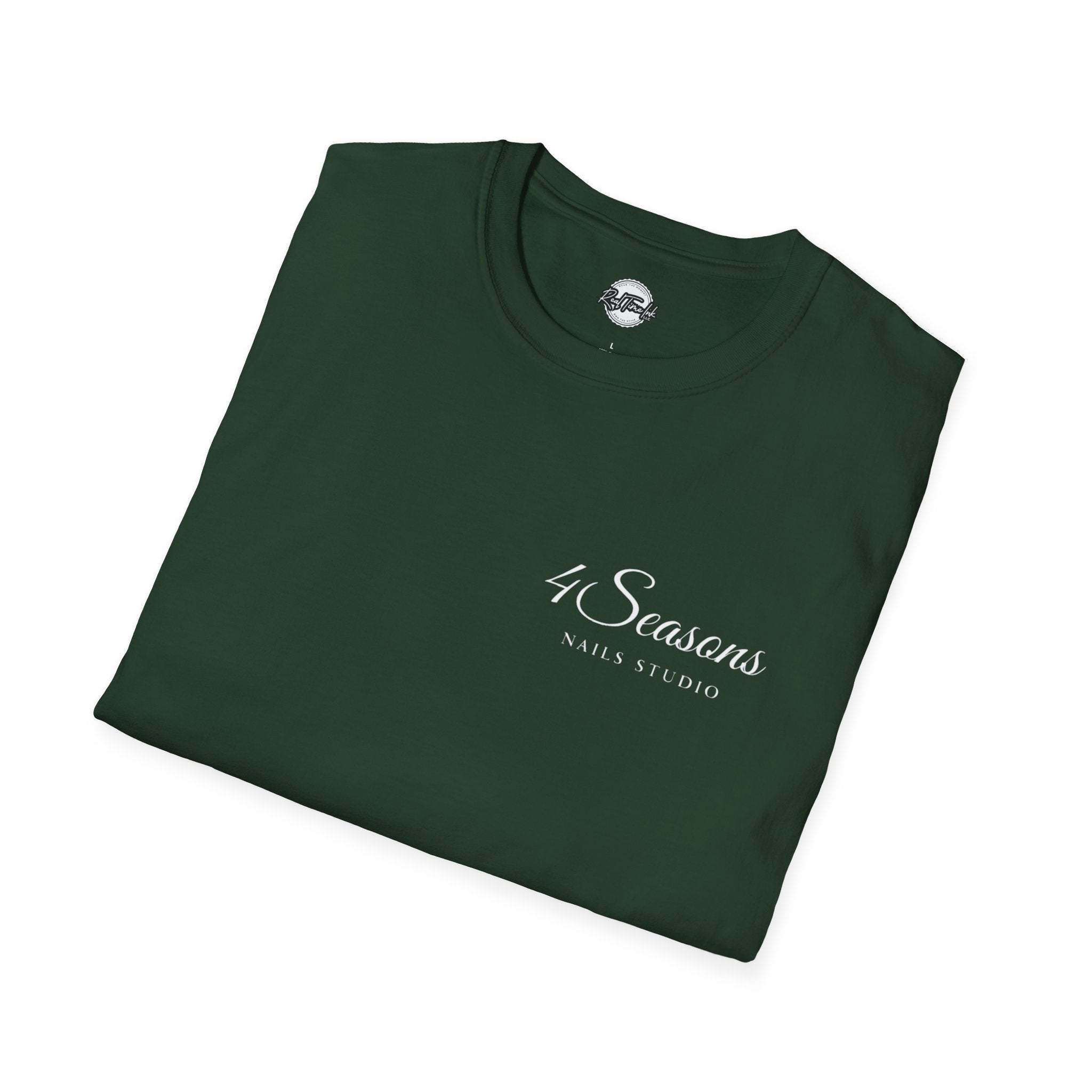 4 Seasons Nails Studio T-Shirt — Nail Tech Logo Tee (Front & Back)