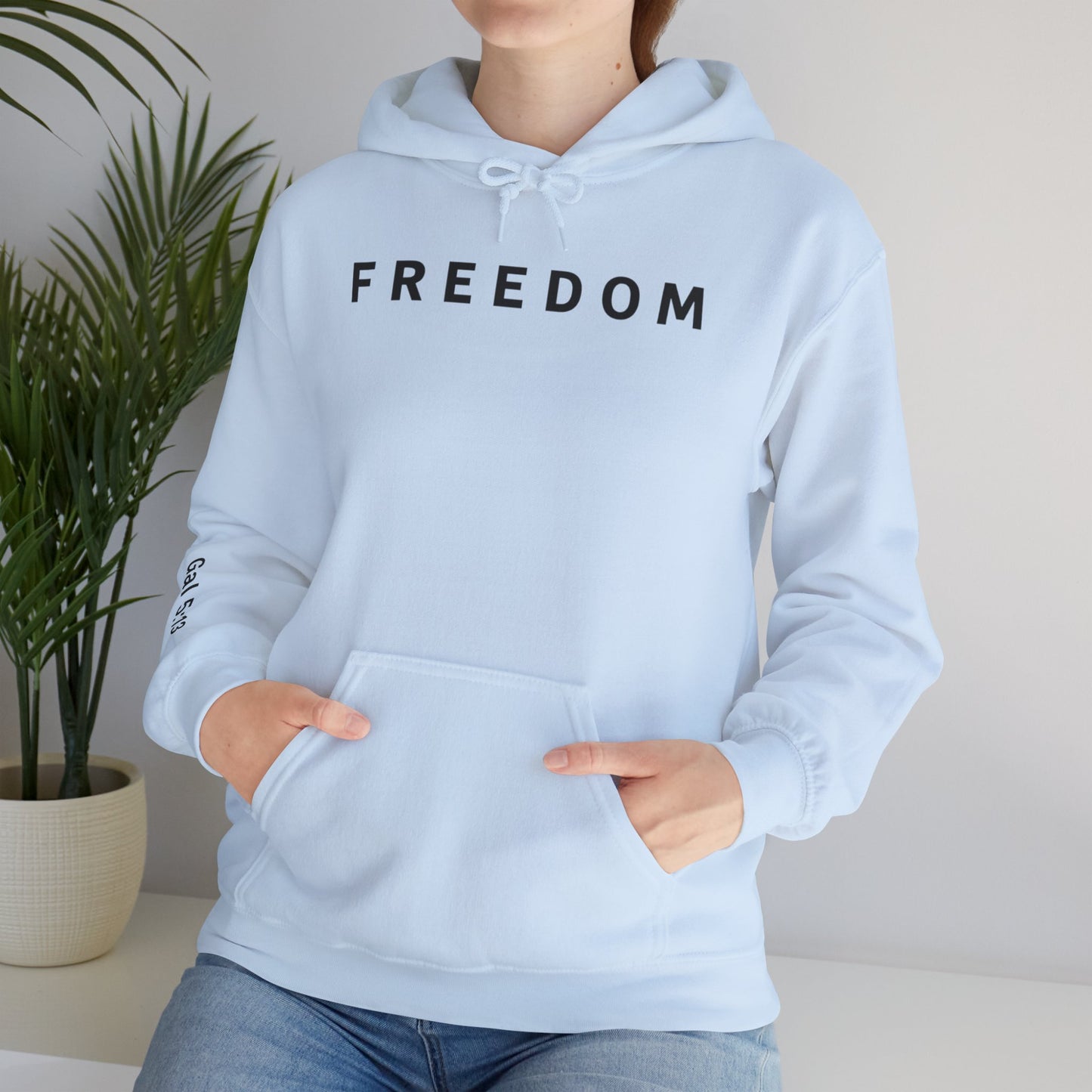 Freedom Hooded Sweatshirt, Cozy Sweatshirt, Religious Apparel, Inspirational Gift, Casual Outfit, Unisex Hoodie