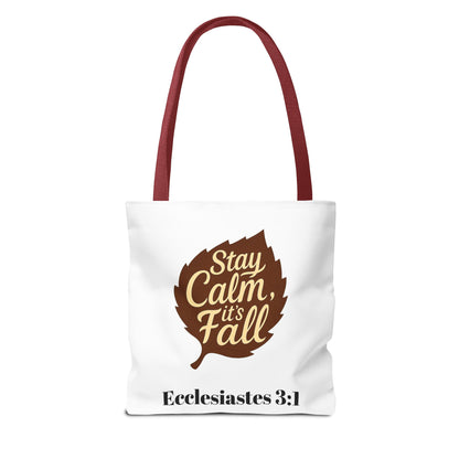 Fall Tote Bag, Autumn Style, Inspirational Quote, Eco-Friendly, Seasonal Gift, Church Bag, Personalized Tote