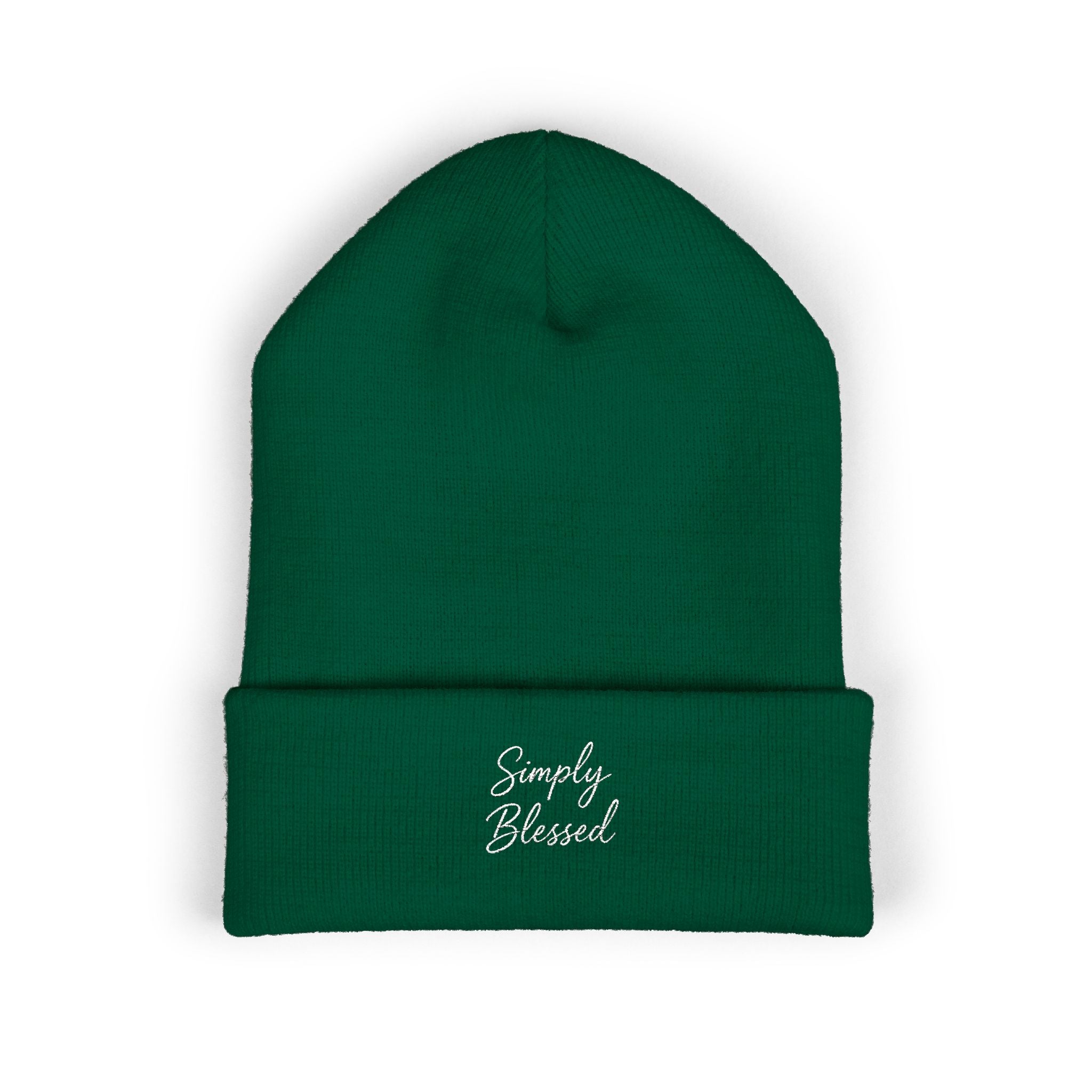 Simply Blessed Embroidered Beanie - Cozy Classic Knitted Hat for Everyday Wear