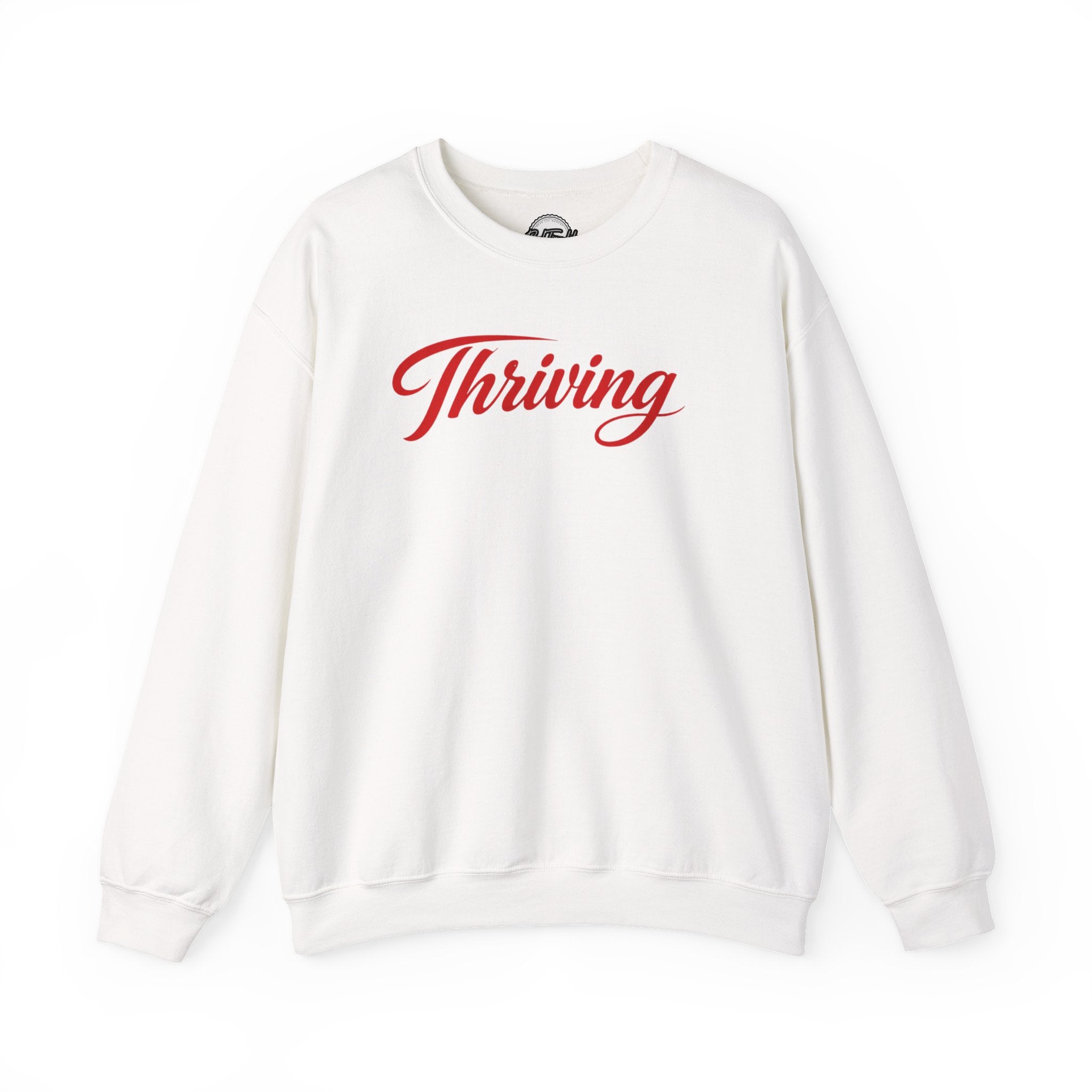 Thriving Crewneck Sweatshirt Positive Script Graphic Pullover