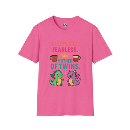 Mother of Twins T-Shirt - Sleepless & Fearless Unisex Tee