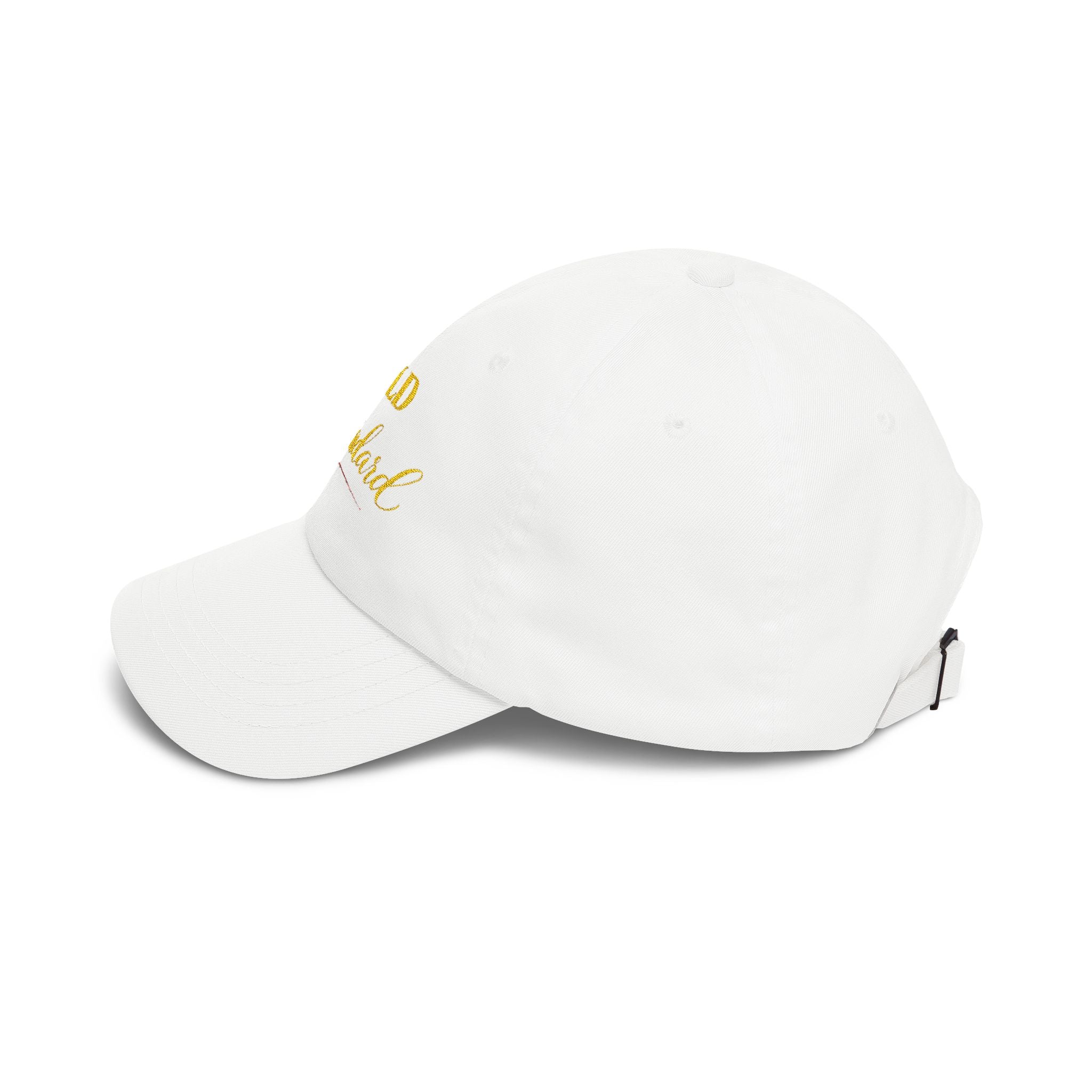 Gold Standard Dad Cap — Embroidered White Baseball Hat