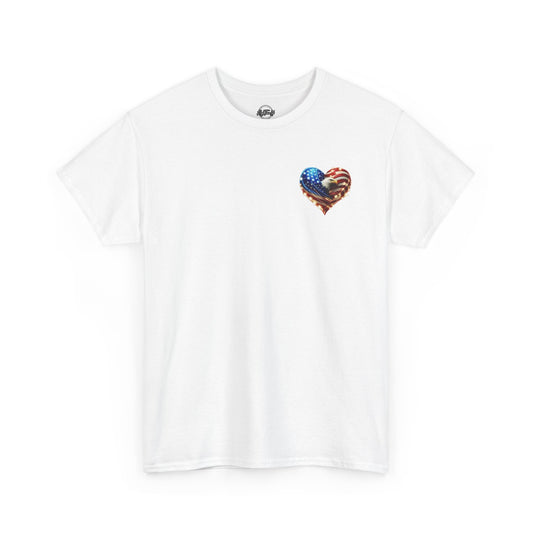 Patriotic Unisex Heavy Cotton Tee - God Country Family, Independence Day Shirt, Veteran Gift, Family Gathering Tee, Fourth of July Clothing