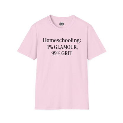 Homeschooling Grit T-Shirt - Unisex Softstyle Tee, Funny Parenting Gift, Education Shirt, Back-to-School, Family Life Apparel