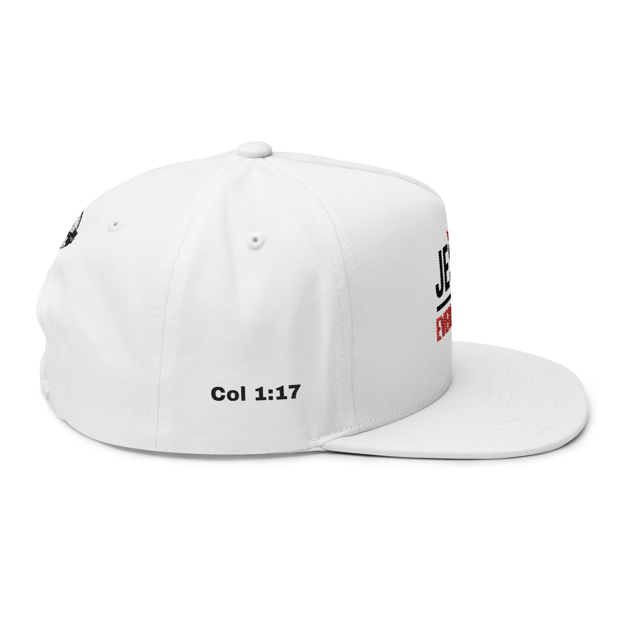 Jesus over Everything Flat Bill Cap - Stylish Embroidered Hat, Faith-Based Gift, Christian Apparel, Streetwear, Casual Accessory