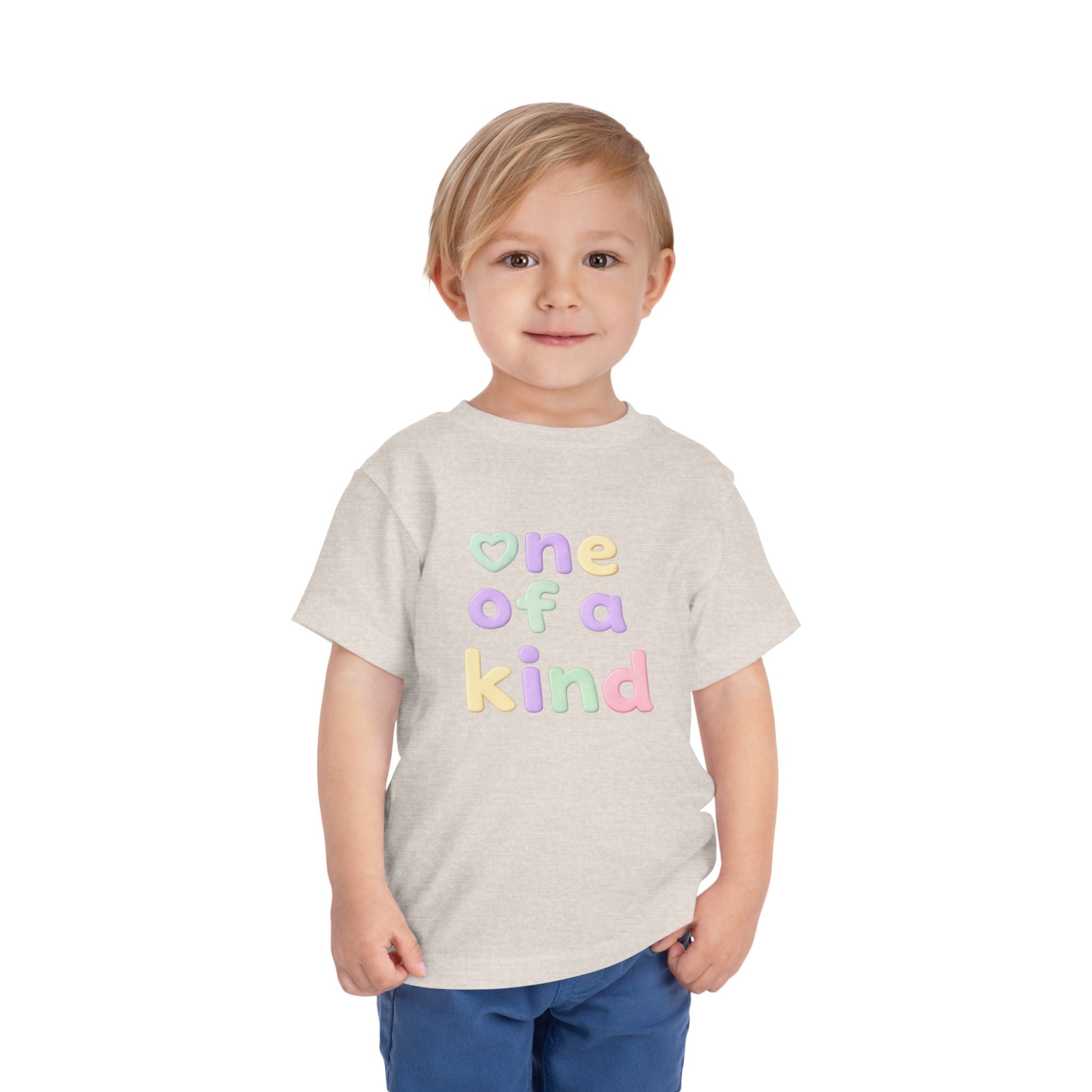 Toddler Tee – "One of a Kind" Pastel Heart Baby Shirt