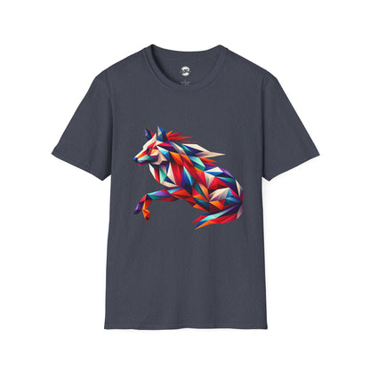 Colorful Geometric Wolf T-Shirt | Unisex Softstyle Tee