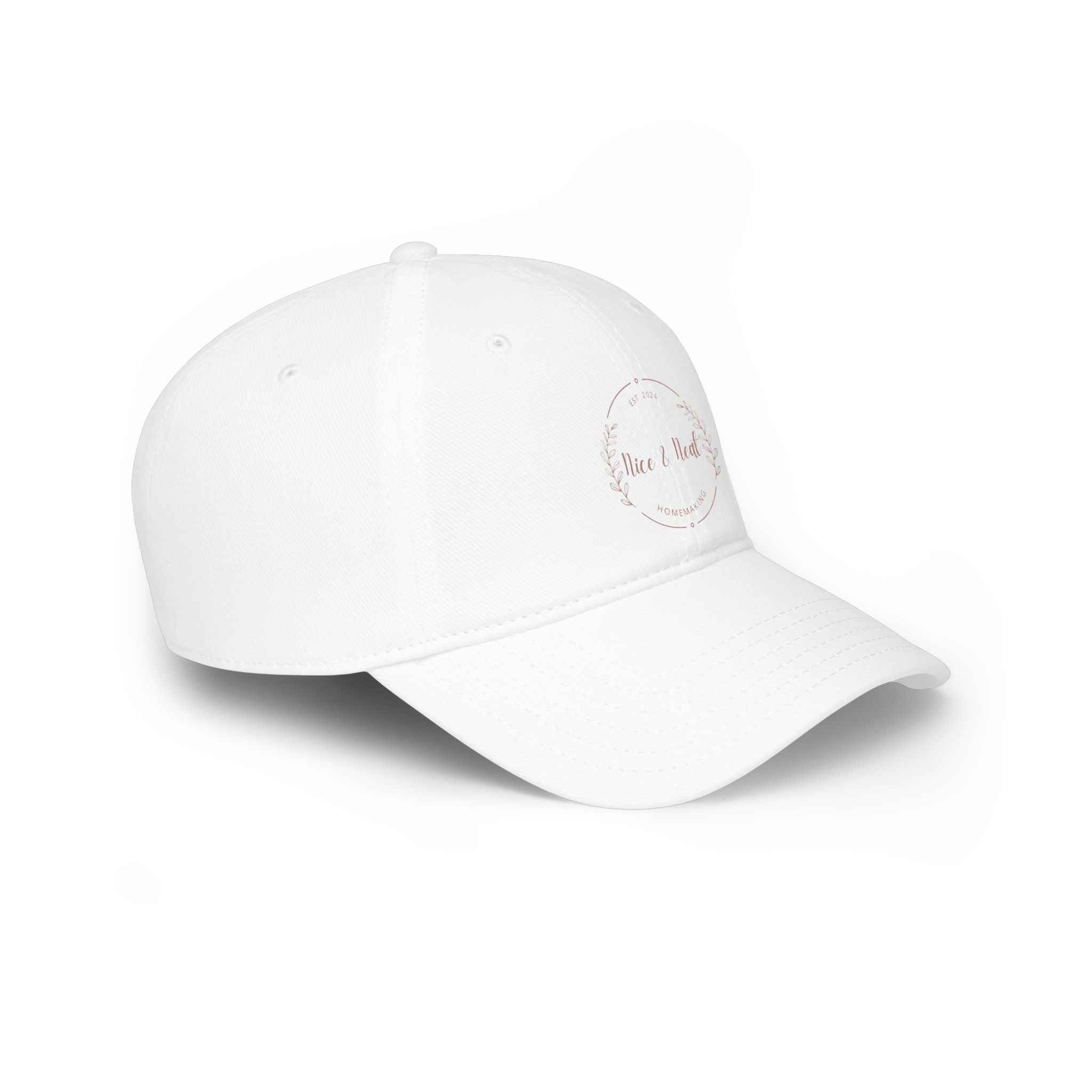 Low Profile Baseball Cap — "Nice & Neat" Minimal Floral Logo Hat