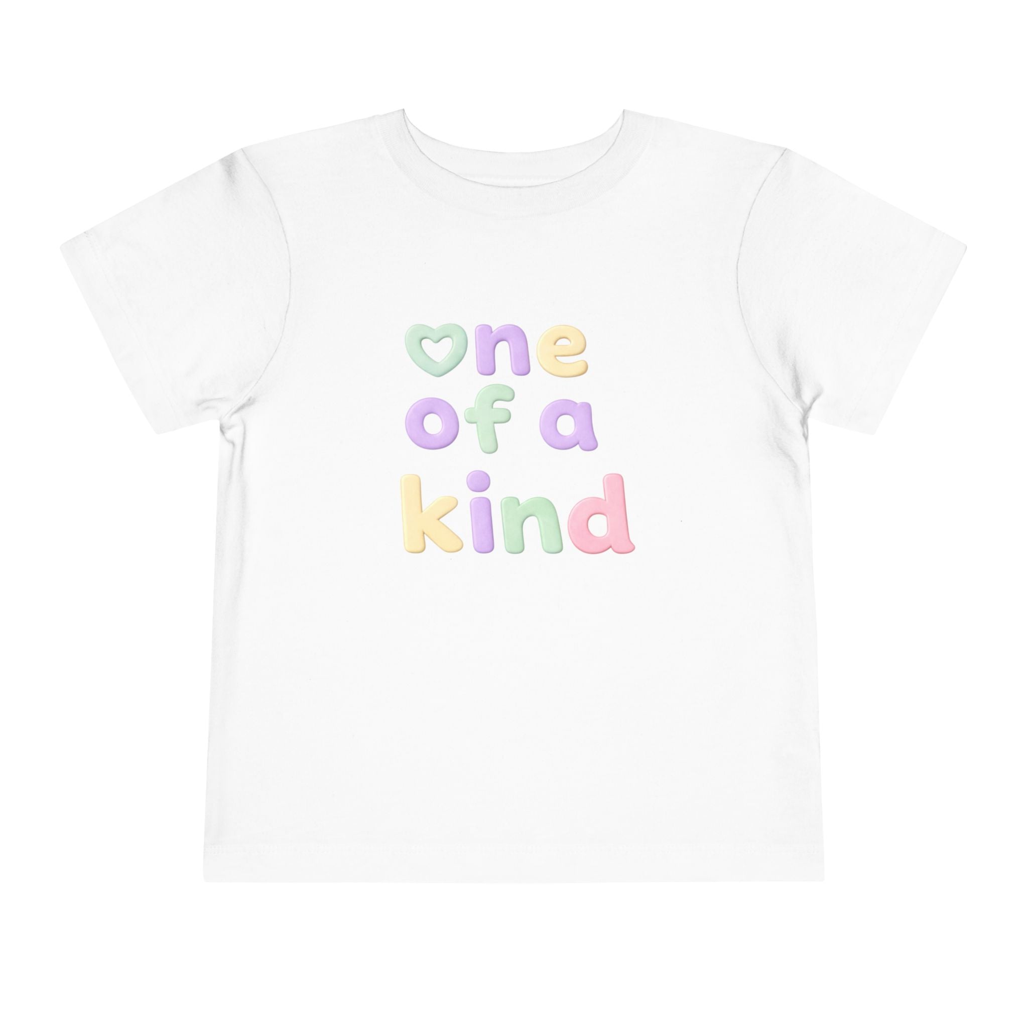 Toddler Tee – "One of a Kind" Pastel Heart Baby Shirt