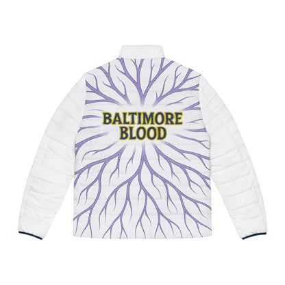 Stylish Baltimore Blood Men's Puffer Jacket | Cozy Winter Wear, Great for Gifting, Outdoor Activities, Sports Events, Casual Fashion