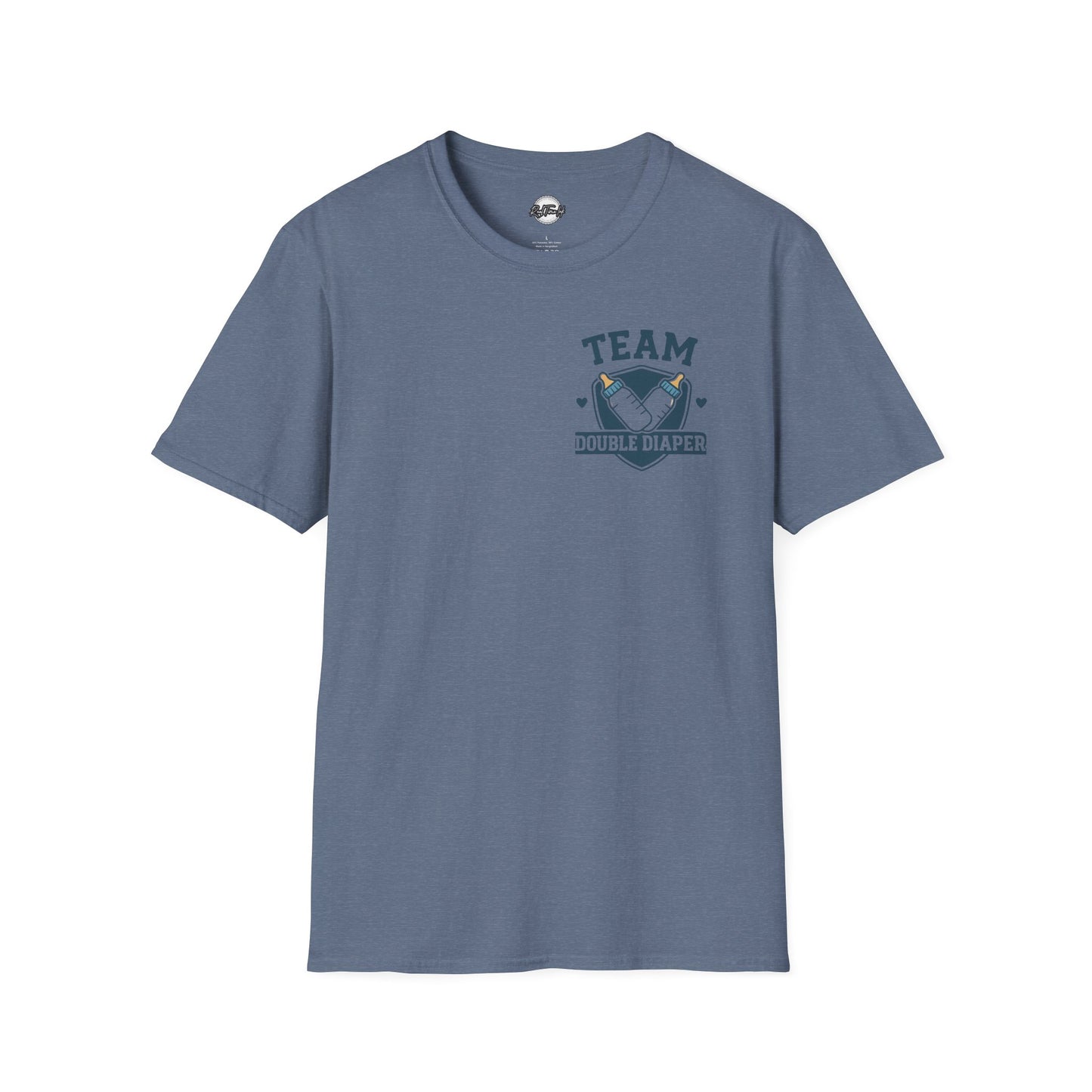 Team Double Diaper T-Shirt - Unisex Softstyle Tee for New Parents