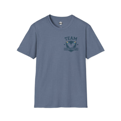 Team Double Diaper T-Shirt - Unisex Softstyle Tee for New Parents