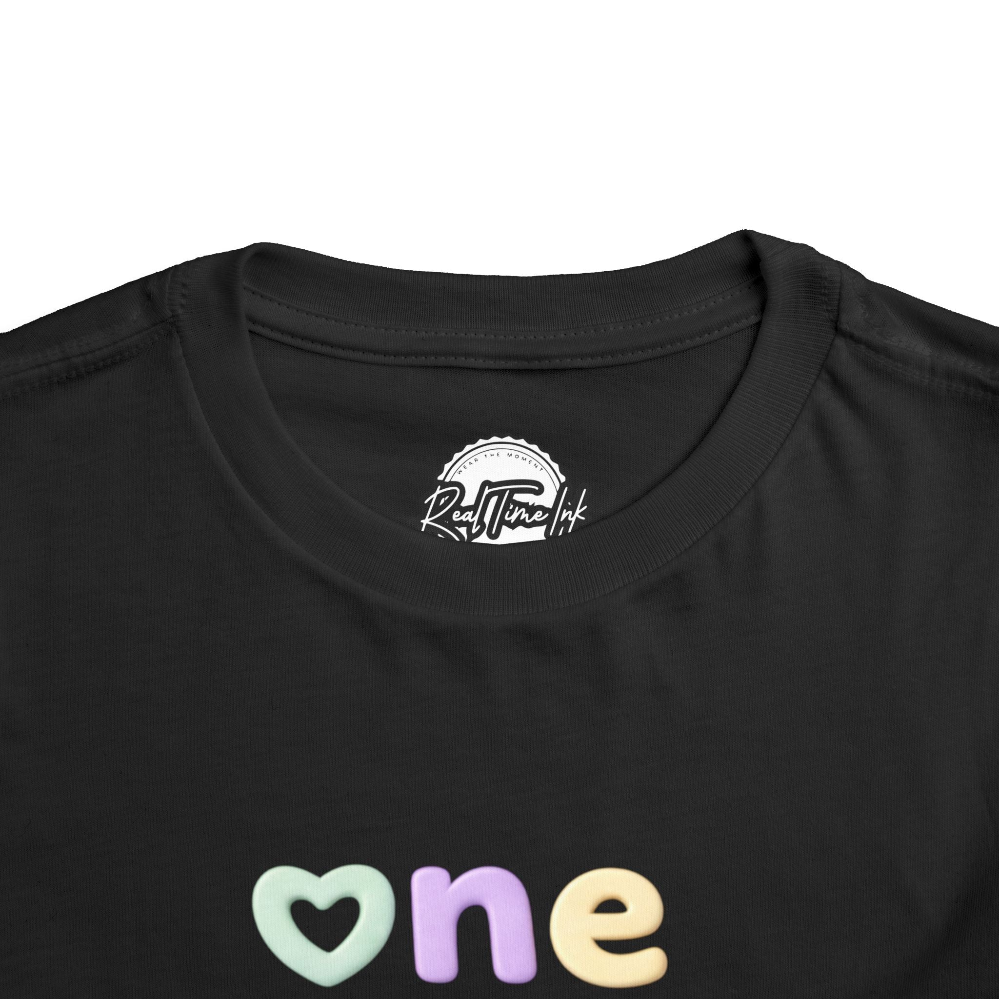 Toddler Tee – "One of a Kind" Pastel Heart Baby Shirt