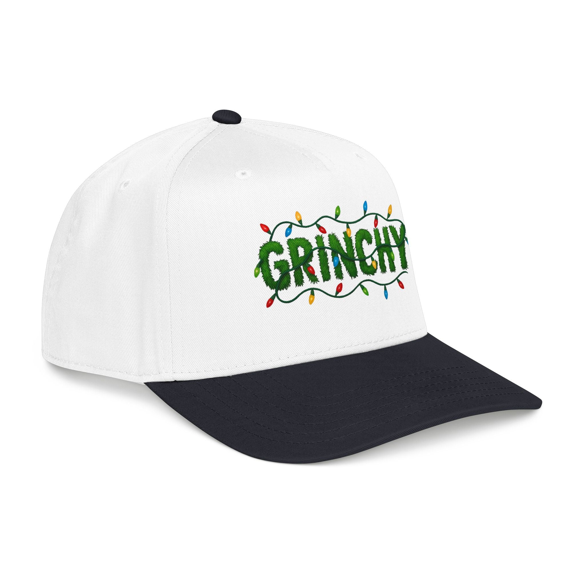 Grinchy Holiday Baseball Cap – Christmas Light Embroidered Hat