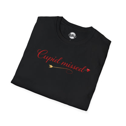 Cupid Missed T-Shirt — Funny Valentine’s Day Shirt with Heart Accent