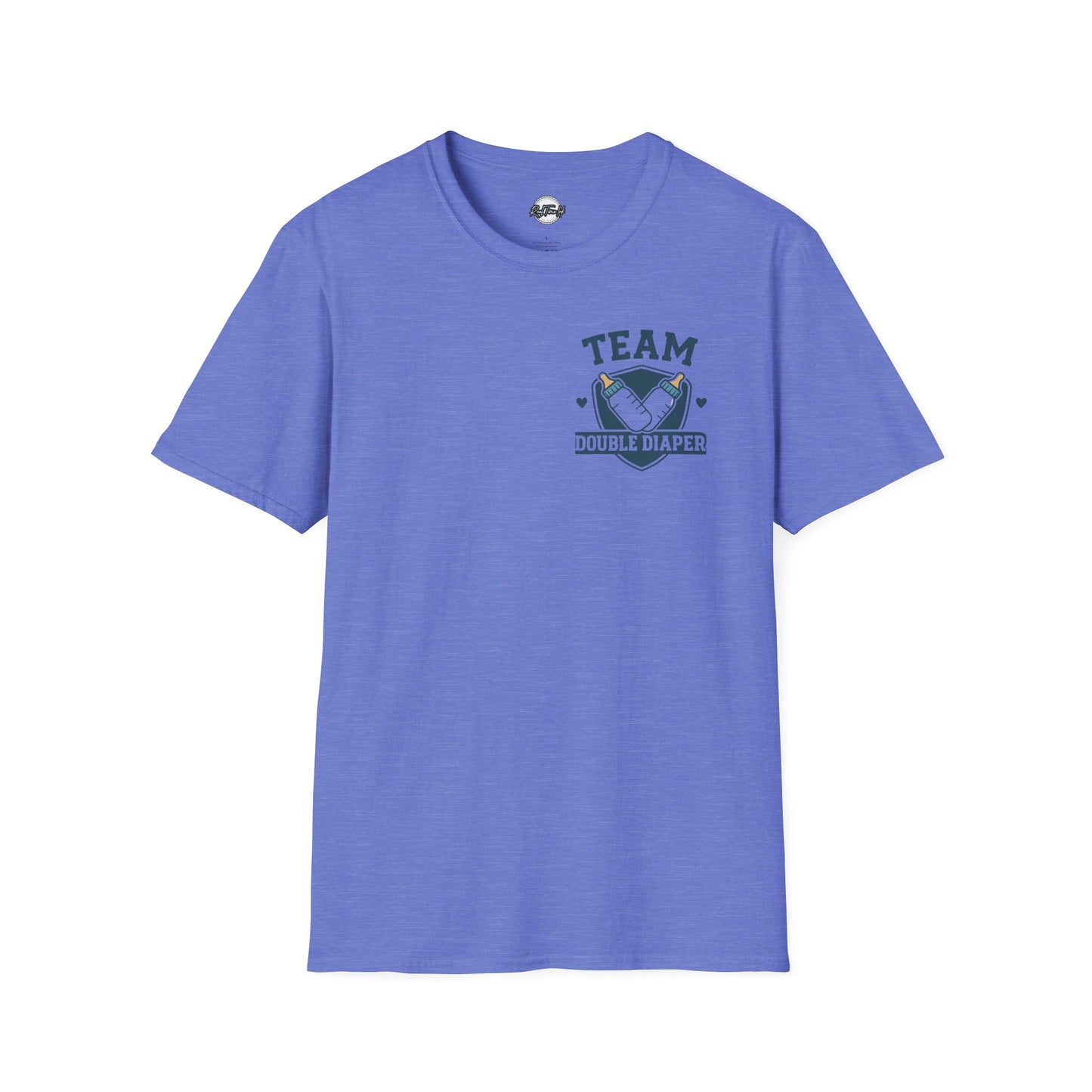 Team Double Diaper T-Shirt - Unisex Softstyle Tee for New Parents