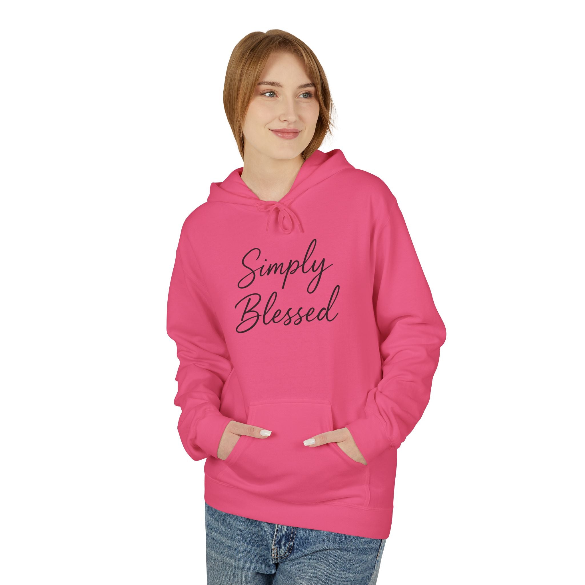 Simply Blessed Unisex Fleece Hoodie - Cozy Spiritual Apparel