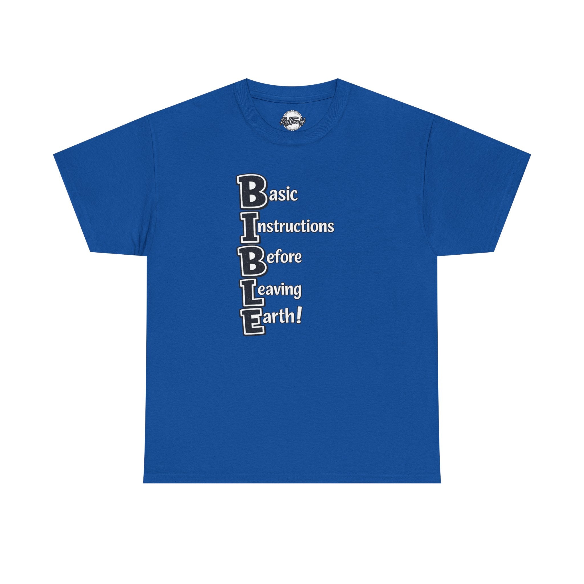 Bible Abbreviation Tee — "Basic Instructions Before Leaving Earth" Christian T-Shirt
