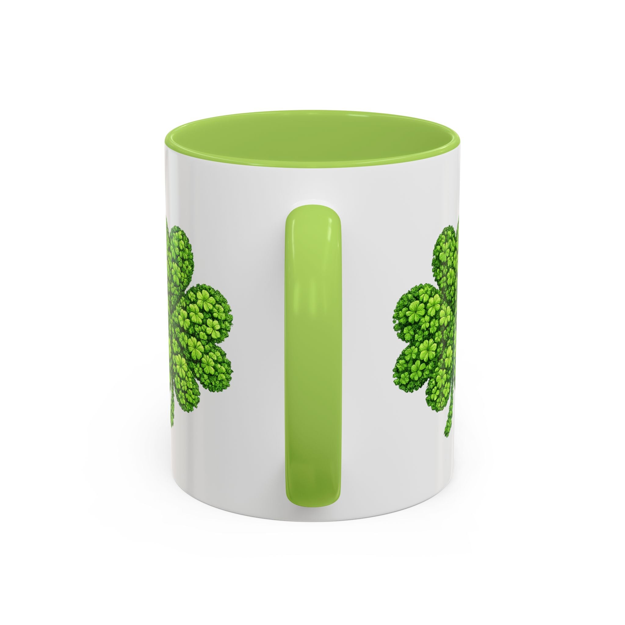 St. Patrick's 'The Lucky Crew' Accent Coffee Mug – Clover & Beer Shamrock Design (11/15 oz)