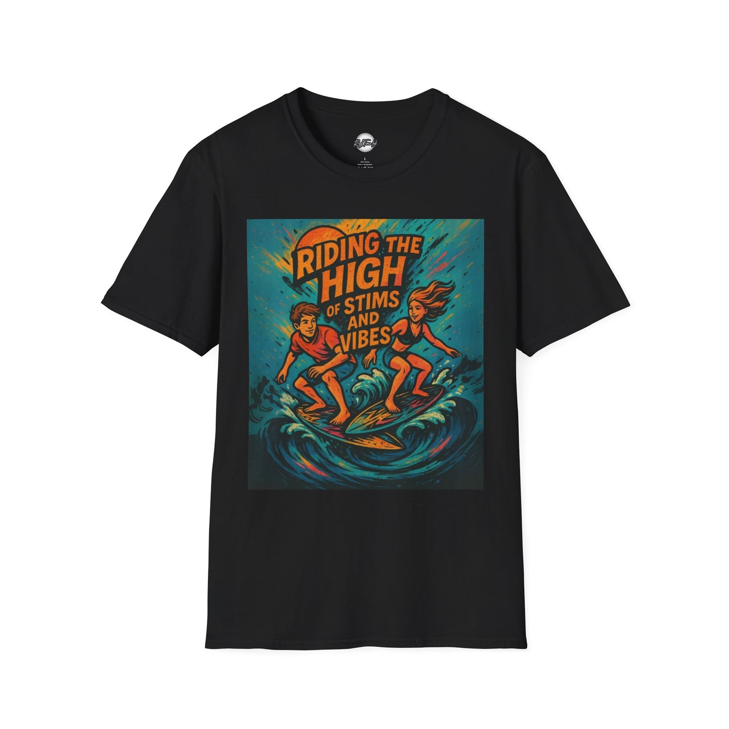 Riding the High Unisex Softstyle T-Shirt - Surf Vibes & Chill