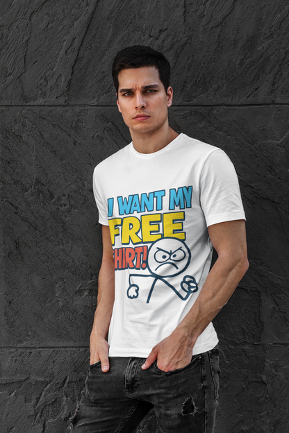 Unisex Softstyle Tee - 'I Want My FREE SHIRT!' Graphic Tee for Fun & Casual Wear