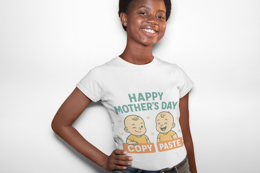 Happy Mother's Day Unisex Softstyle T-Shirt - Cute 'Copy Paste' Design for Moms