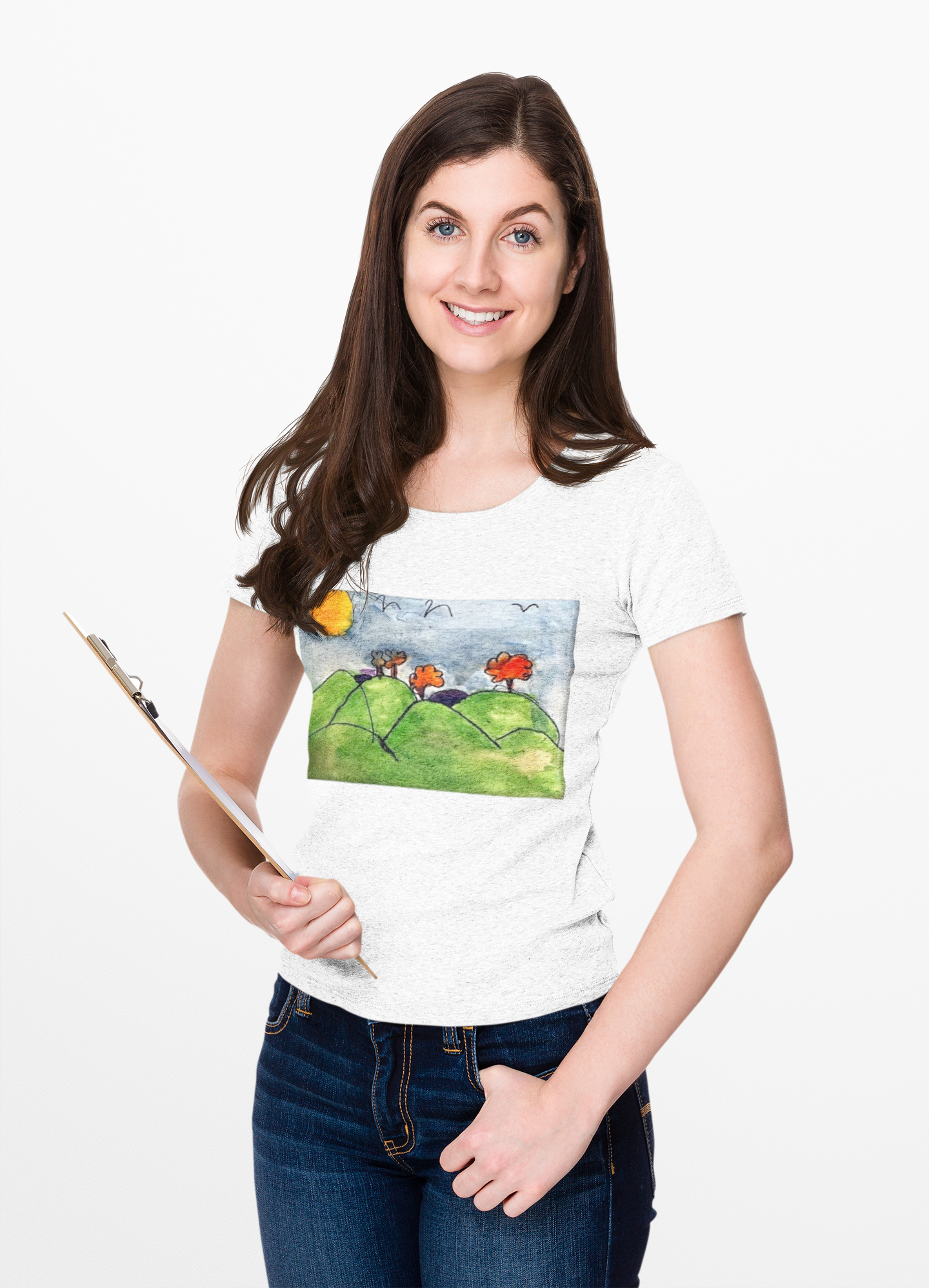 Artistic Nature Unisex Softstyle T-Shirt - Colorful Scenic Design kid art