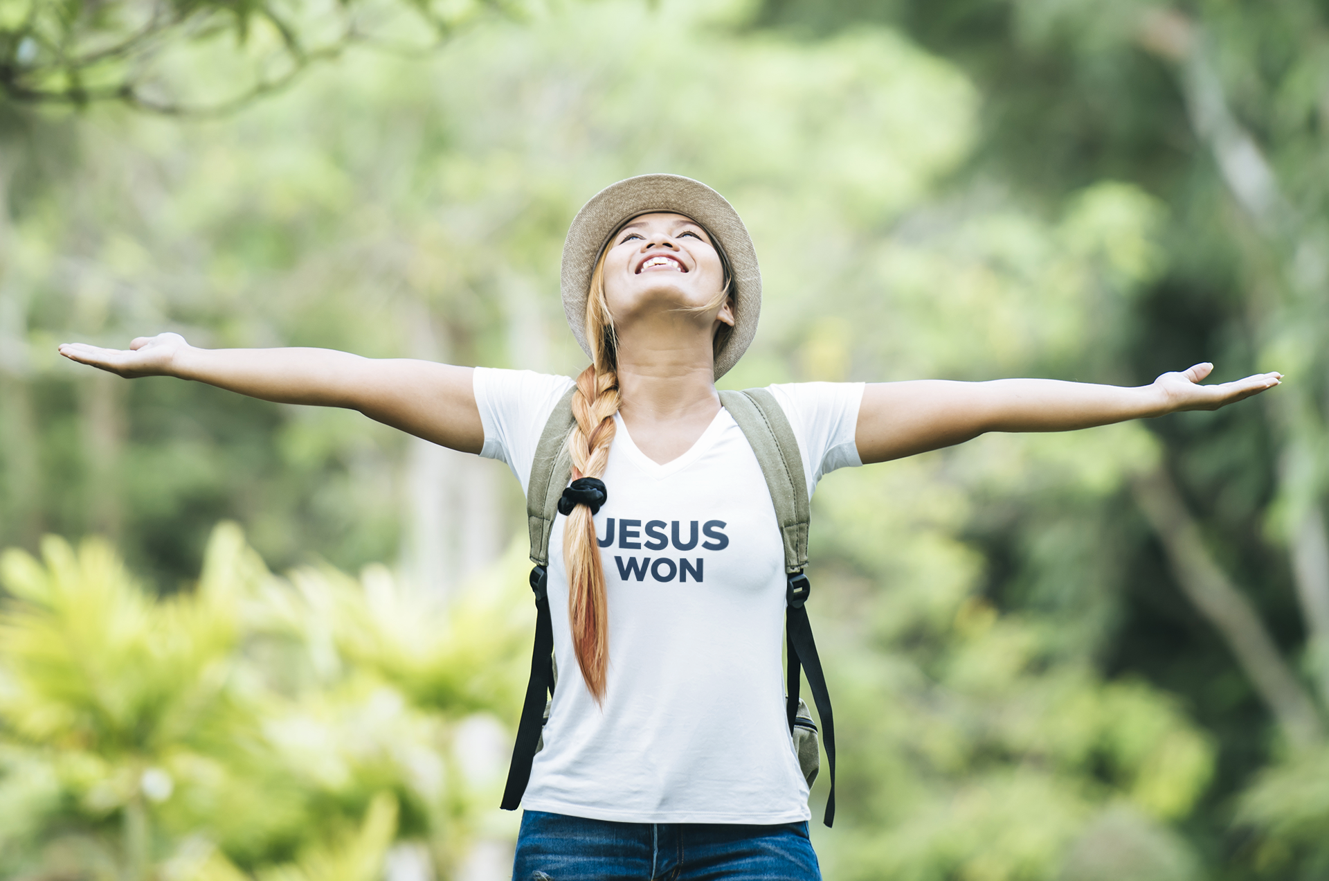 Jesus Won womens V-Neck Tee