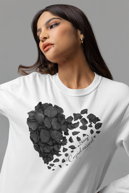 Sorry Cupid Missed Long Sleeve Tee — Funny Anti-Valentine Shirt