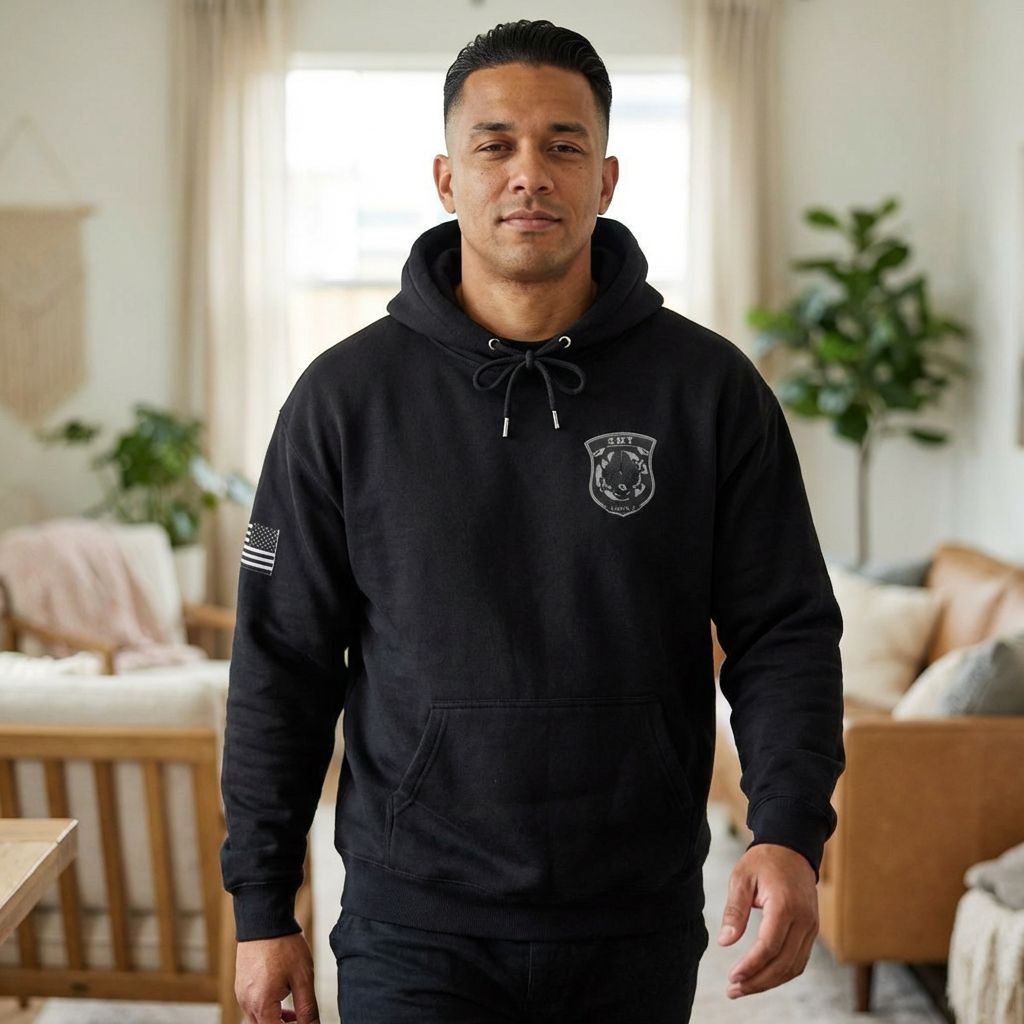 SRT Hoodie 2 — Tactical Badge & Flag Hooded Sweatshirt